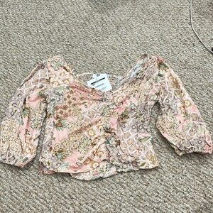 Pink multi-design blouse